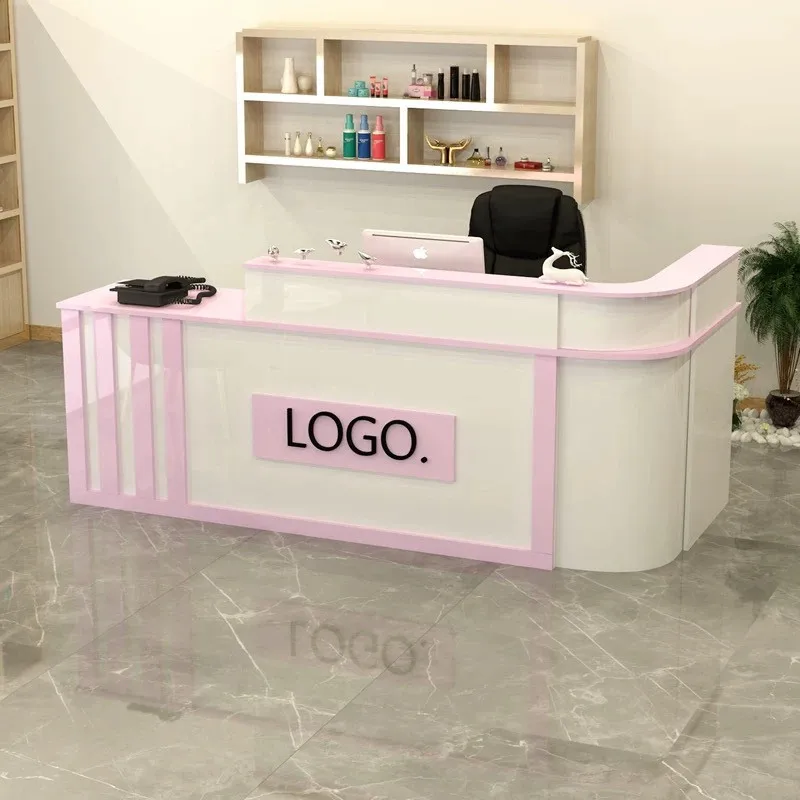 

Касса с дугой, стойка регистрации салона красоты, простой современный коммерческий барный стол, стойка регистрации компании, яркий угловой бар