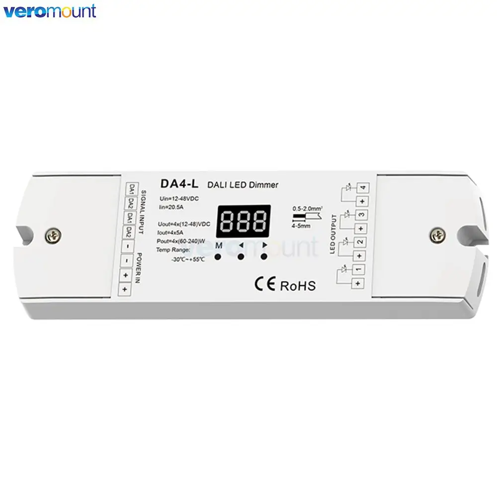 Skydance DALI CV PWM Digital Dimmer 1/4 Channel DA1 DA4 DA4-D DA4-L 1/4 DALI Address Automatically Assigned by DALI Master