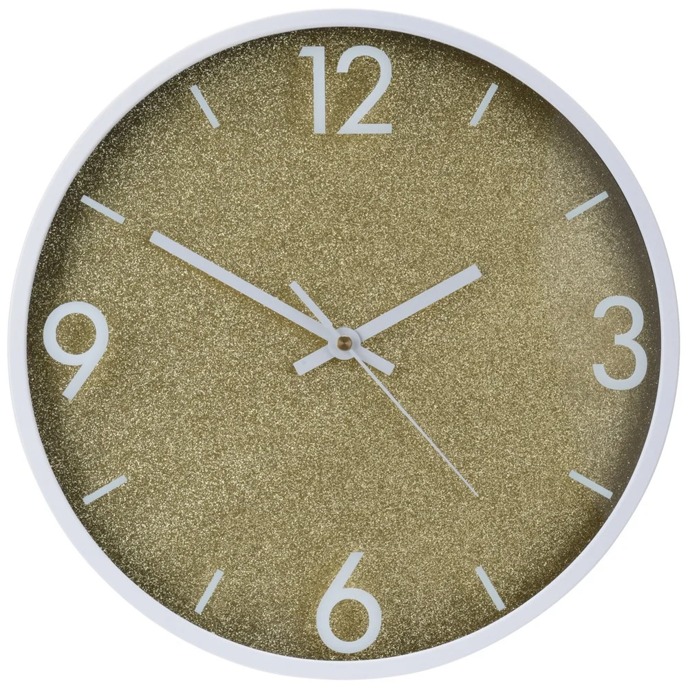 Wandklok Goud Wit 29.5 Cm