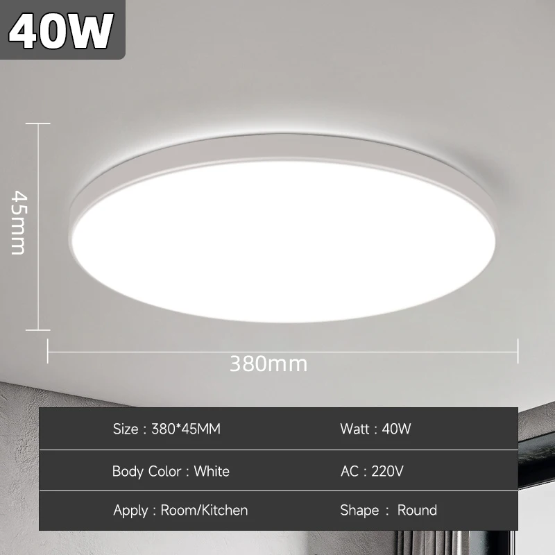 CANMEIJIA LED Deckenleuchten Moderne Deckenleuchte 18/30/40/72W Led 220V Deckenleuchten Runde Wohnzimmer Schlafzimmer Innen Küche Beleuchtung Lampe 8