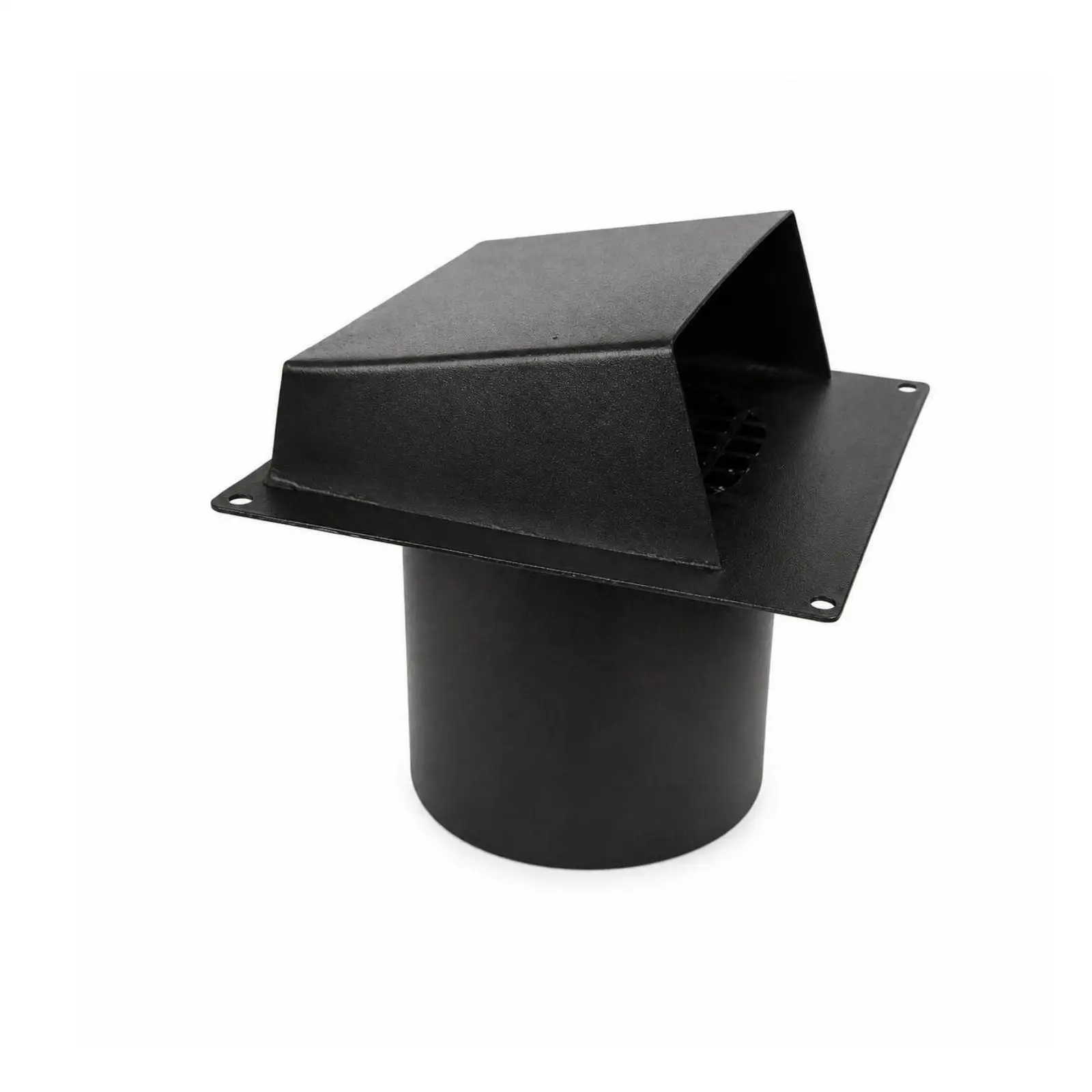 Durable Metal Wall Ventilation Cover Hooded Exhaust Outlet for Round Ductwork Connection with Weather Resistant Design
