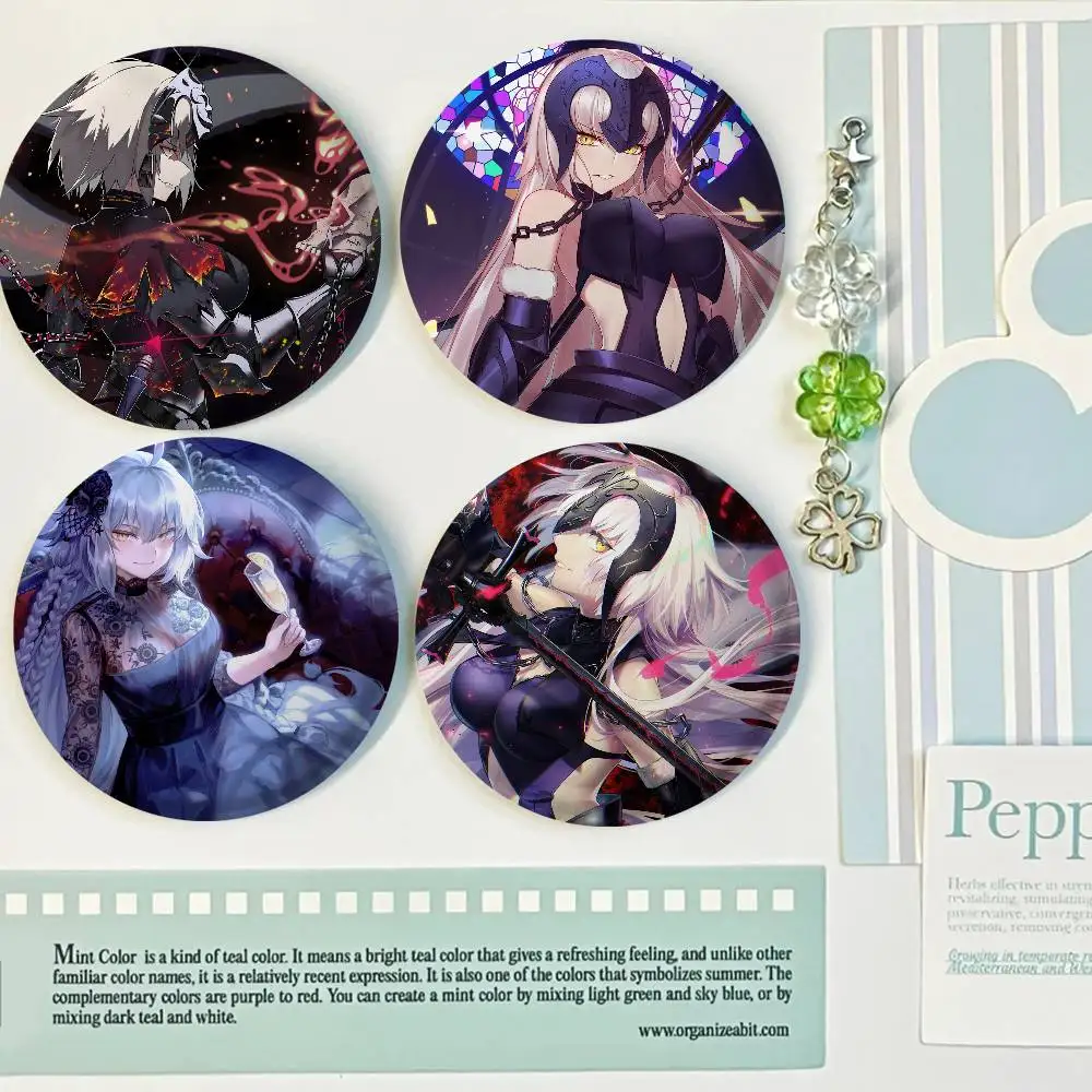 مصير الطلب الكبير جان دارك تغيير شارات أنيمي شارة ليزر مستديرة الكرتون بروش الملابس ظهره اكسسوارات التلبيب