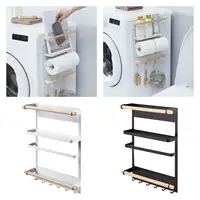 Estante magnético lateral para nevera con ganchos