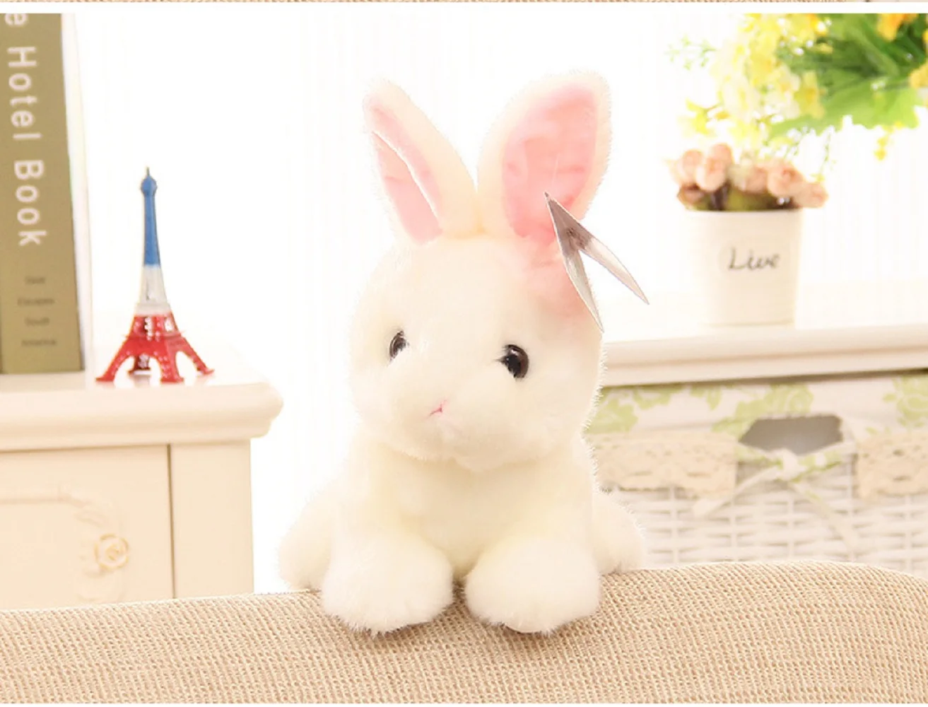 cute plush rabbit toy long ears white rabbit doll gift about 26cm