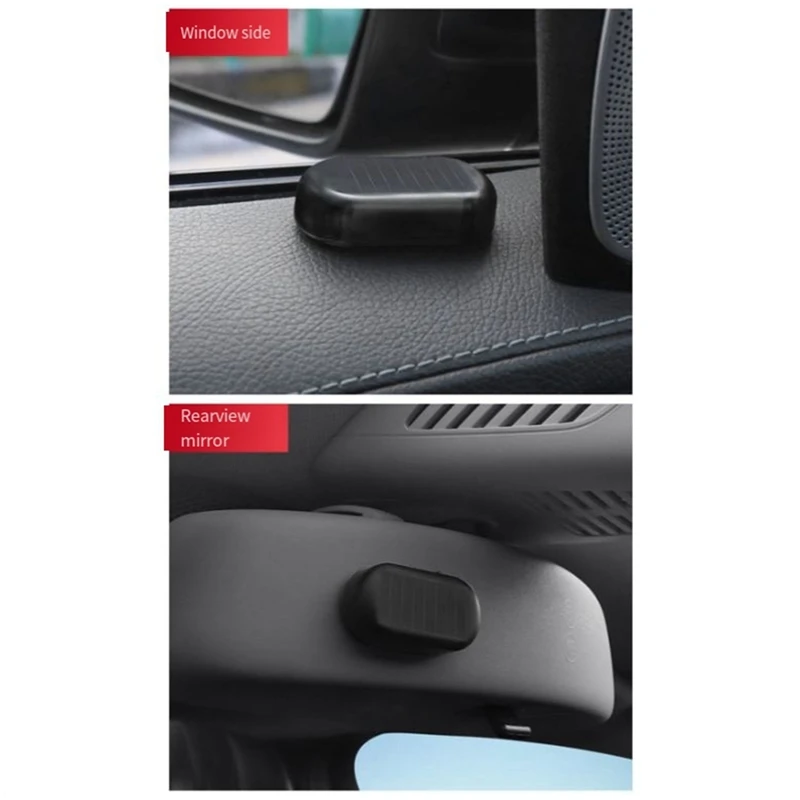 Multifunctional Car Solar Anti-Theft Light Analog Warning Flashing Light 1 PCS Black, Red Light