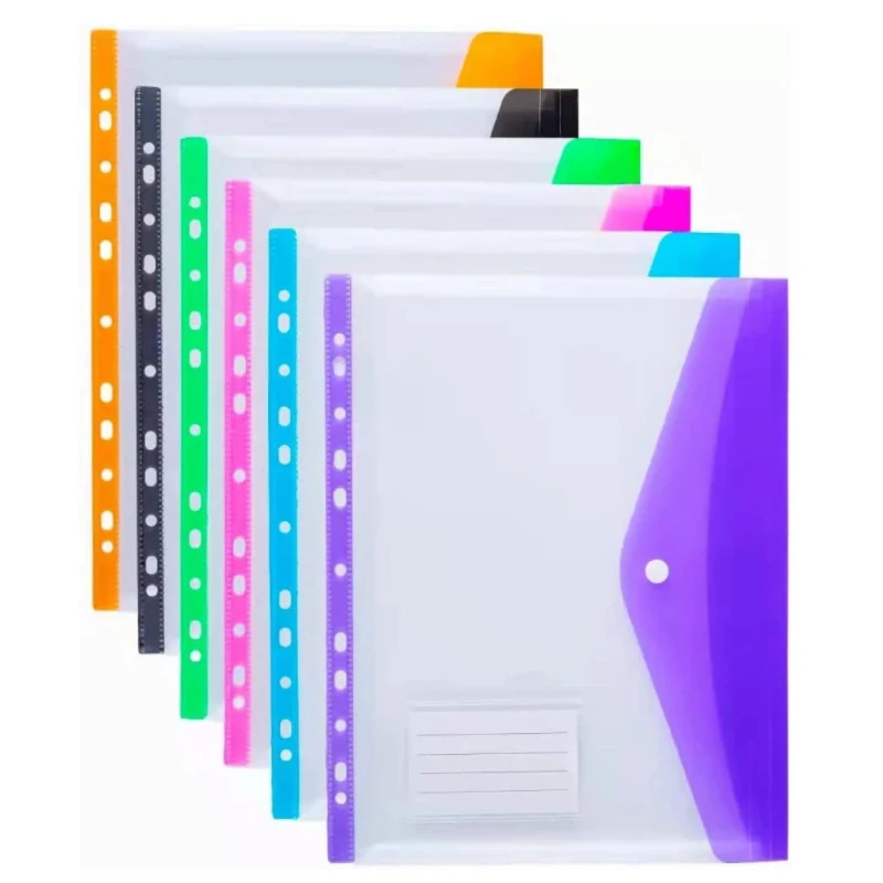 A4 Size Plastic File Folders Wallets Colorful Document Files Envelope Bags for School Office Home Holds 200 Plus A4 Sheets