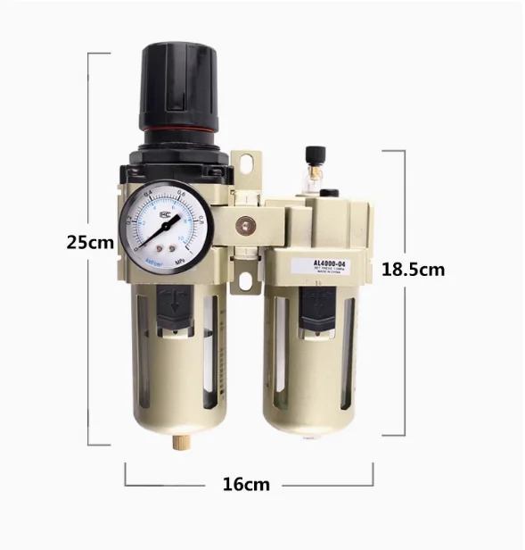 AC4010-04 Воздушный компрессор Пневматический регулятор давления Редукционный клапан Вода Маслоотделитель Пневматический воздушный фильтр 