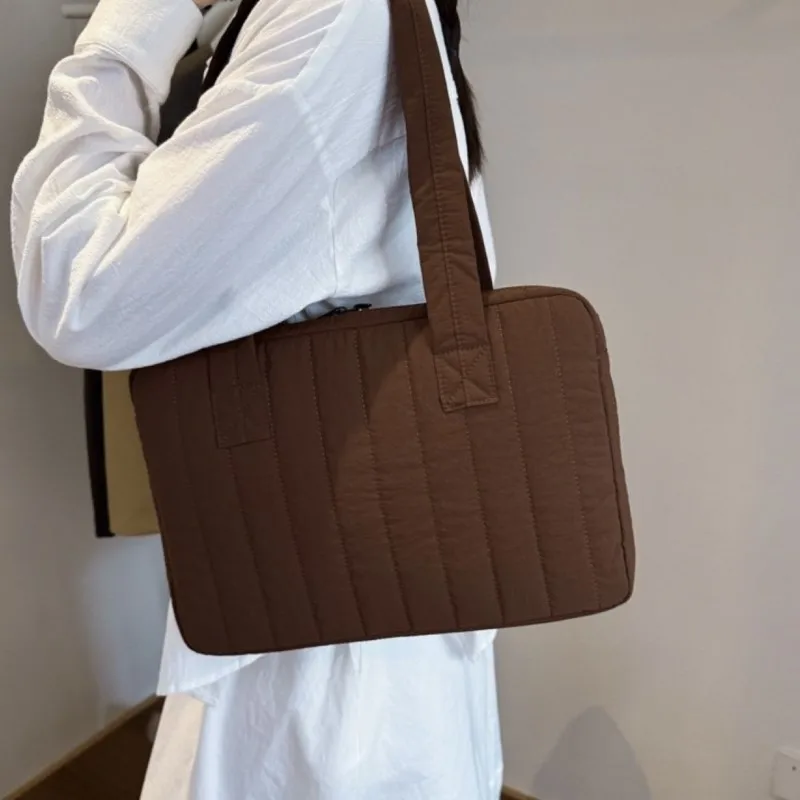 Ins حقيبة كمبيوتر محمول بسيطة بلون واحد متعددة الأغراض للركاب IPad حافظة واقية لجهاز ماك بوك اير 13 بوصة حافظة كمبيوتر محمول على الكتف