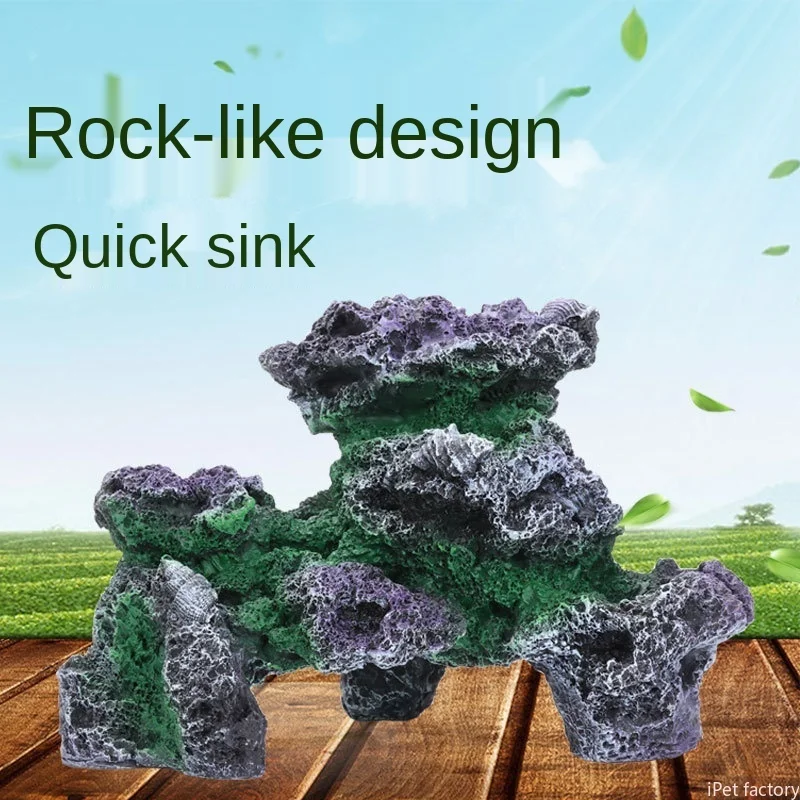 Rockery ornaments simulation rockery stone Artificial water plants Plants for aquarium fish tank decorations aquascaping