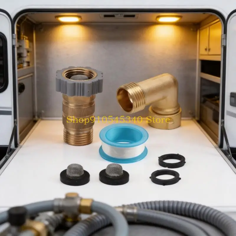 U2JA Motorhome Line Regulator with Brass Fittings for Service Adapter