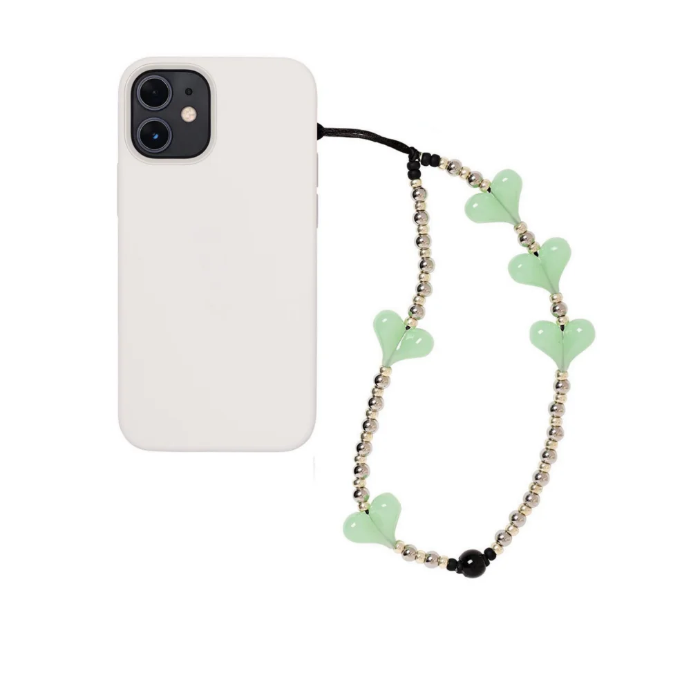 HERLOOK Heart Phone Charm Y2K Accessories Metal Beads Chain for Cell Phones Mobile Strap