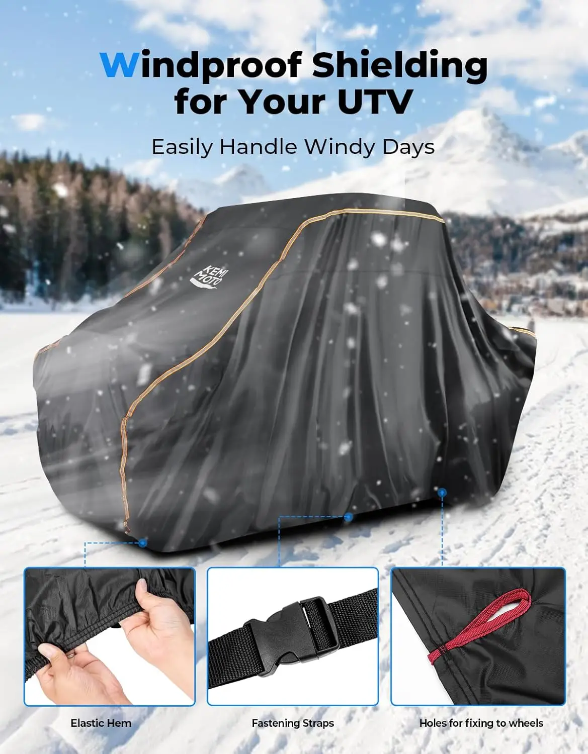 Capa Reforçada para UTV para Modelos CFMOTO ZForce e Uforce, Impermeável e à Prova de Vento com Faixas Refletivas