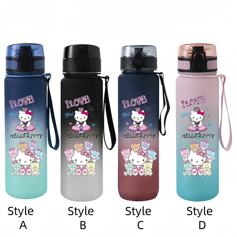 Hello Kitty New 650ml Water Cup Cartoon tazza di plastica di alto valore studenti maschi e femmine bottiglia di acqua calda per bambini