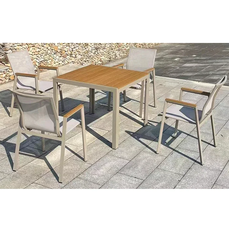 Restaurant Garden Aluminium Table Chairs Commercial Outdoor Table and Chair Set