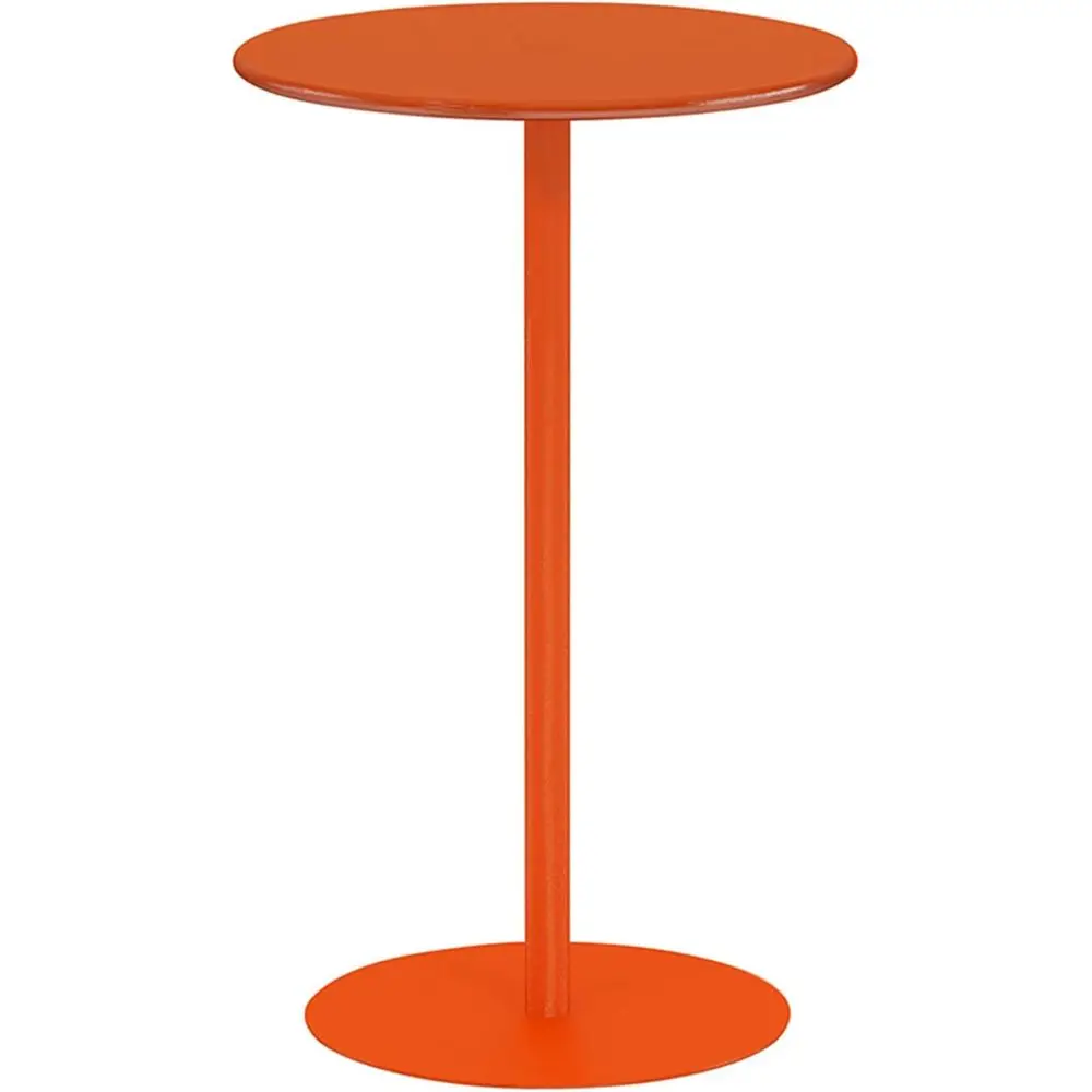 

Counter Height Metal Base Pub Table - Indoor/Outdoor Bistro Dining, Matte Grey, 40cm Diameter x 72cm Height
