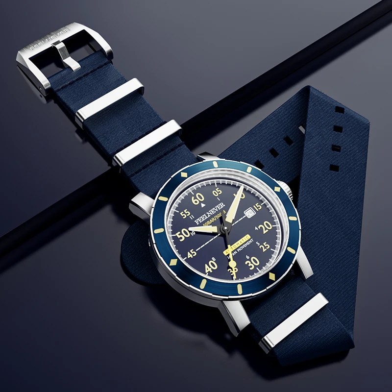 LIGE Brand FeelNever Fashion Casual Sport Mechanical Watch Waterproof Automatic Nylon Strap 316L Stainless Watches for Men Clock