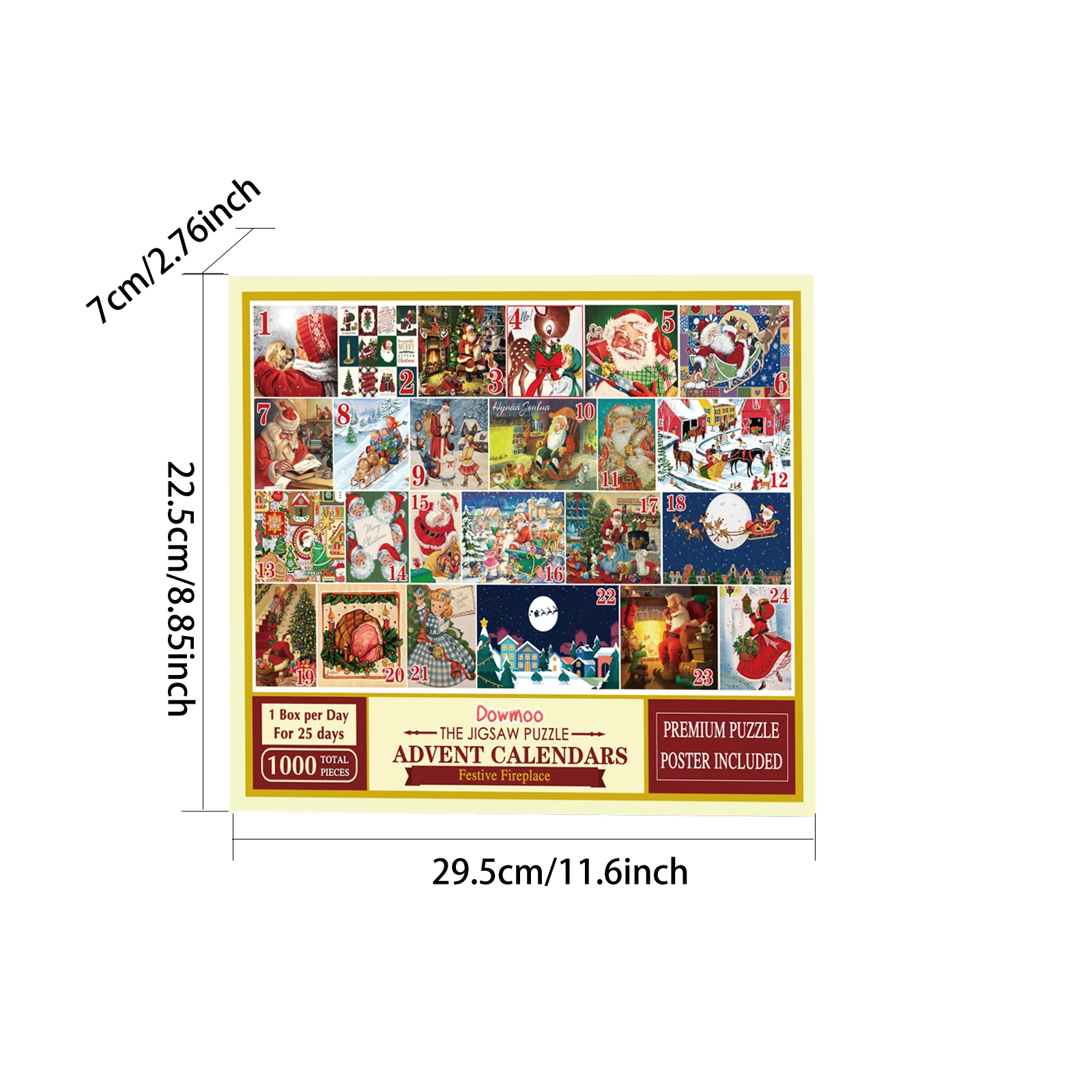 Dowmoo The Jigsaw Puzzle Advent Calendars, Christmas Creative 24 Grid Countdown Calendar Blind Box Puzzle Gift