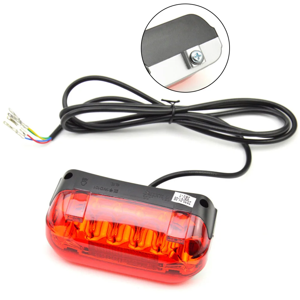 

Rear LED Lamp Tail Light Yellow green Wire 36V 48V Lightweight Multifunctional High Quality Brake Light Electric Bicycle