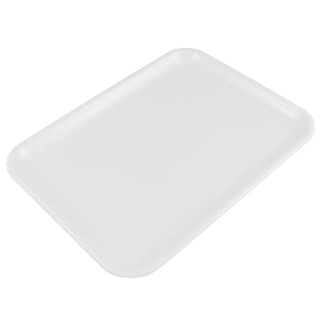 Bandeja de servicio de forma rectangular de 10 pulgadas de largo, hecha de plástico blanco