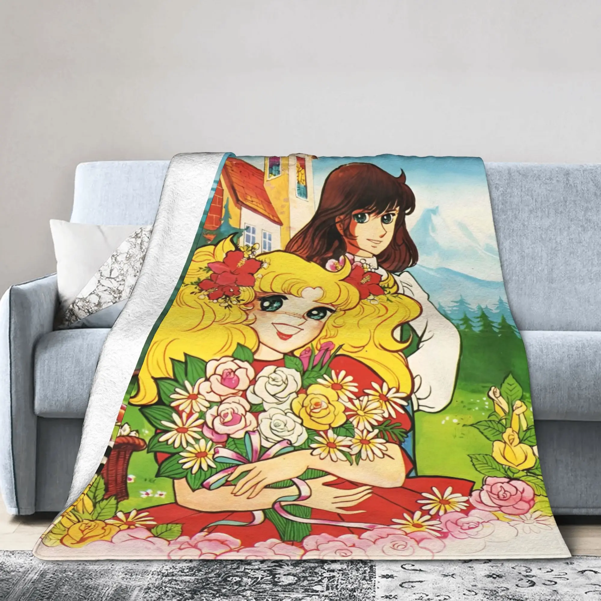 Candy Candy Anime Manga  Blankets Romance Plush Funny Soft Throw Blankets for Chair Covering Sofa Autumn/Winter