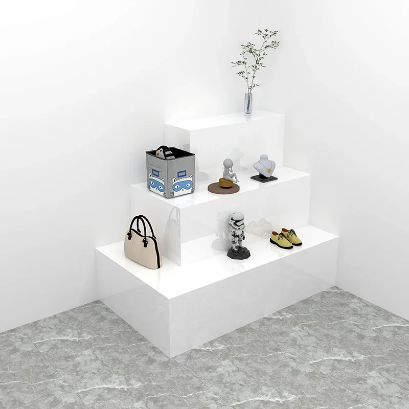 Light  ladder paint display stand Multi-layer cosmetics display table Commercial jewelry display stand Customizable displa