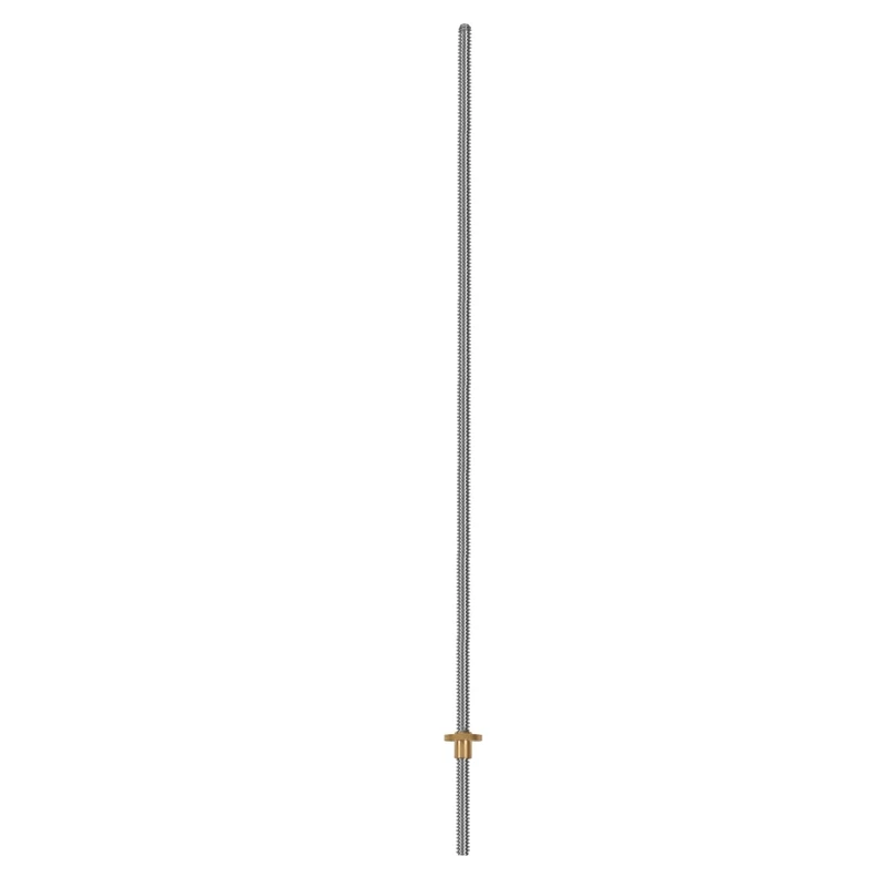 500mm T8 Lead Screw and Brass Nut ( Thread, 2mm Pitch, 4 Starts, 8mm Lead) for 3D Printer Z Axis-A62I