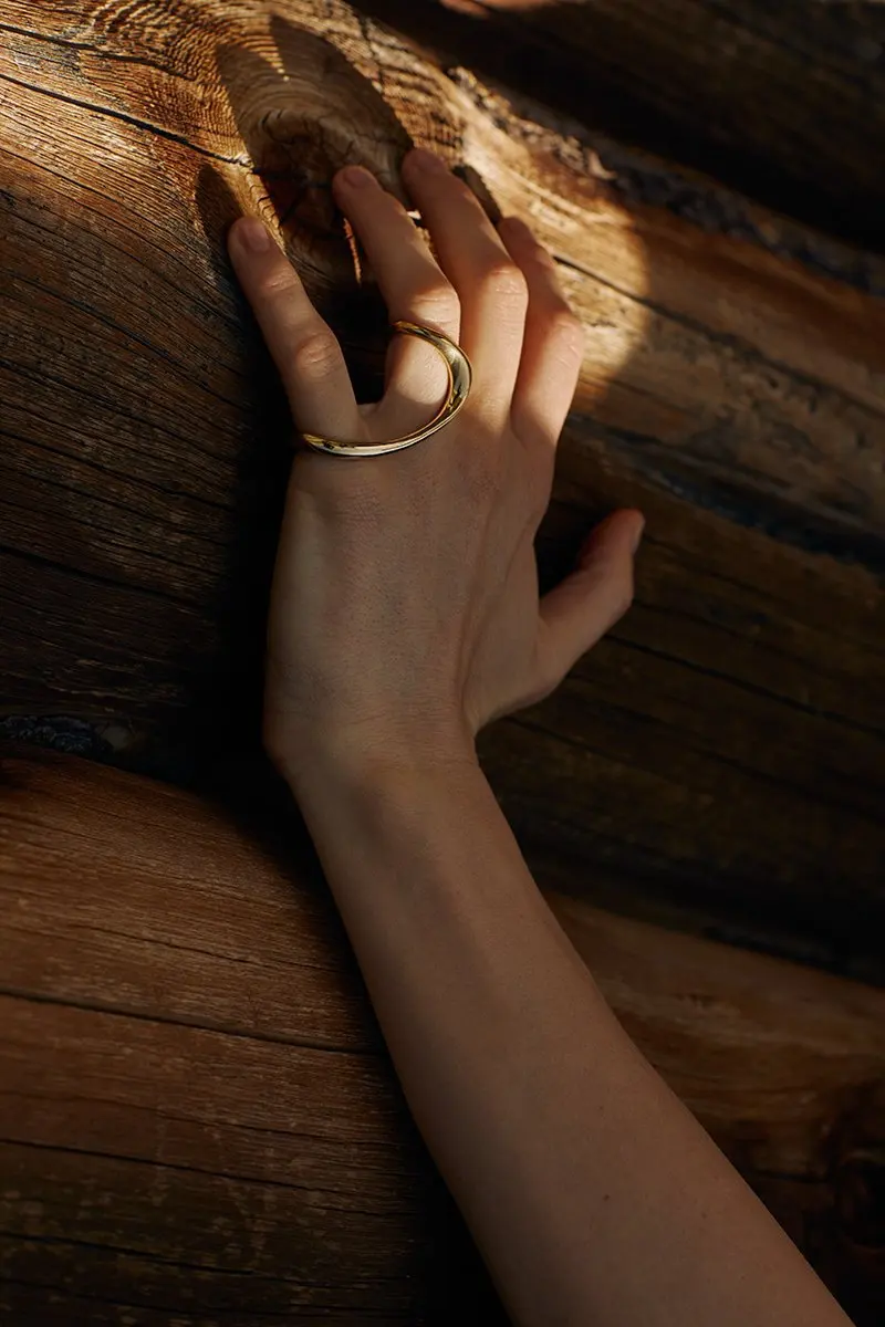 Brass Irregular Geo Cocktail Rings Punk Party Designer Club Cocktail Party Ins Rare Elegance Trendy Japan Korean Ins