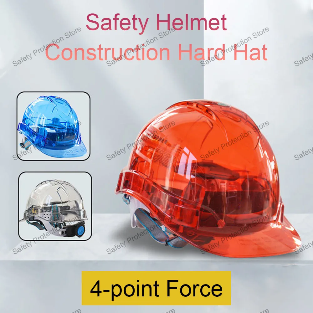 Transparent Safety Helmet Construction Hard Hat Climbing Worker Protective Vented Helmet Outdoor Workplace Head Protection