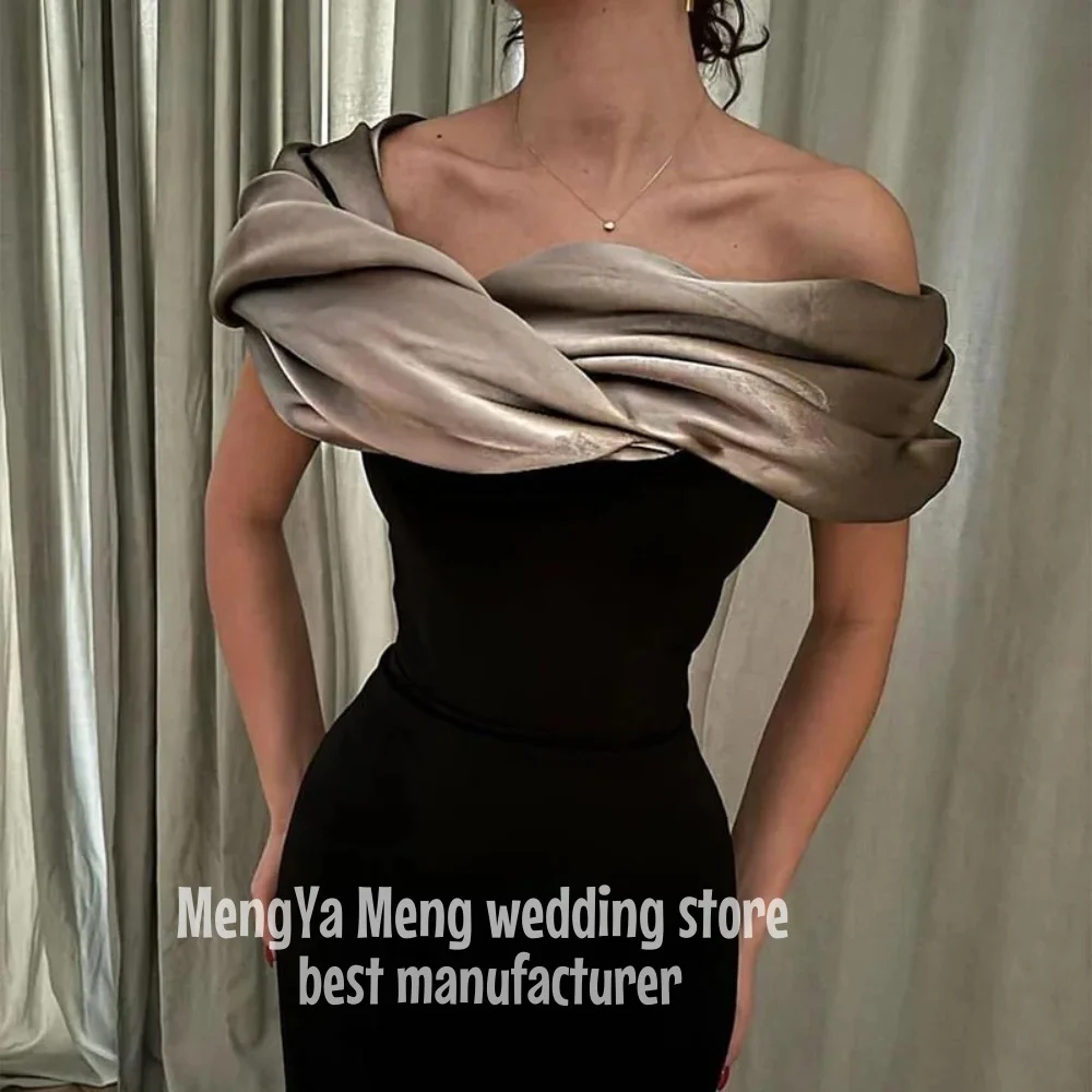 Elegant Off the Shoulder Evening Dresses 2025 Satin Sleeveless Mermaid Floor-Length Prom Dresses Wedding Guest Dress Customized