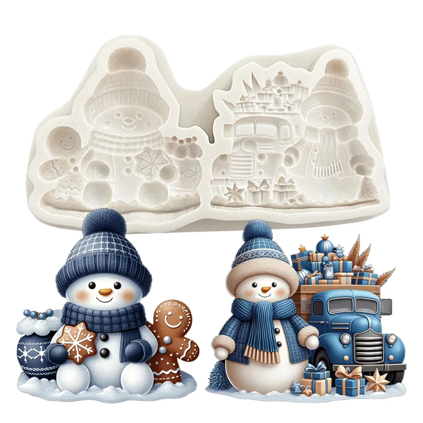 Lebkuchenmann Schneemann Weihnachten Silikon Sugarcraft Form Cupcake Backform Fondant Kuchen Dekorieren Werkzeuge