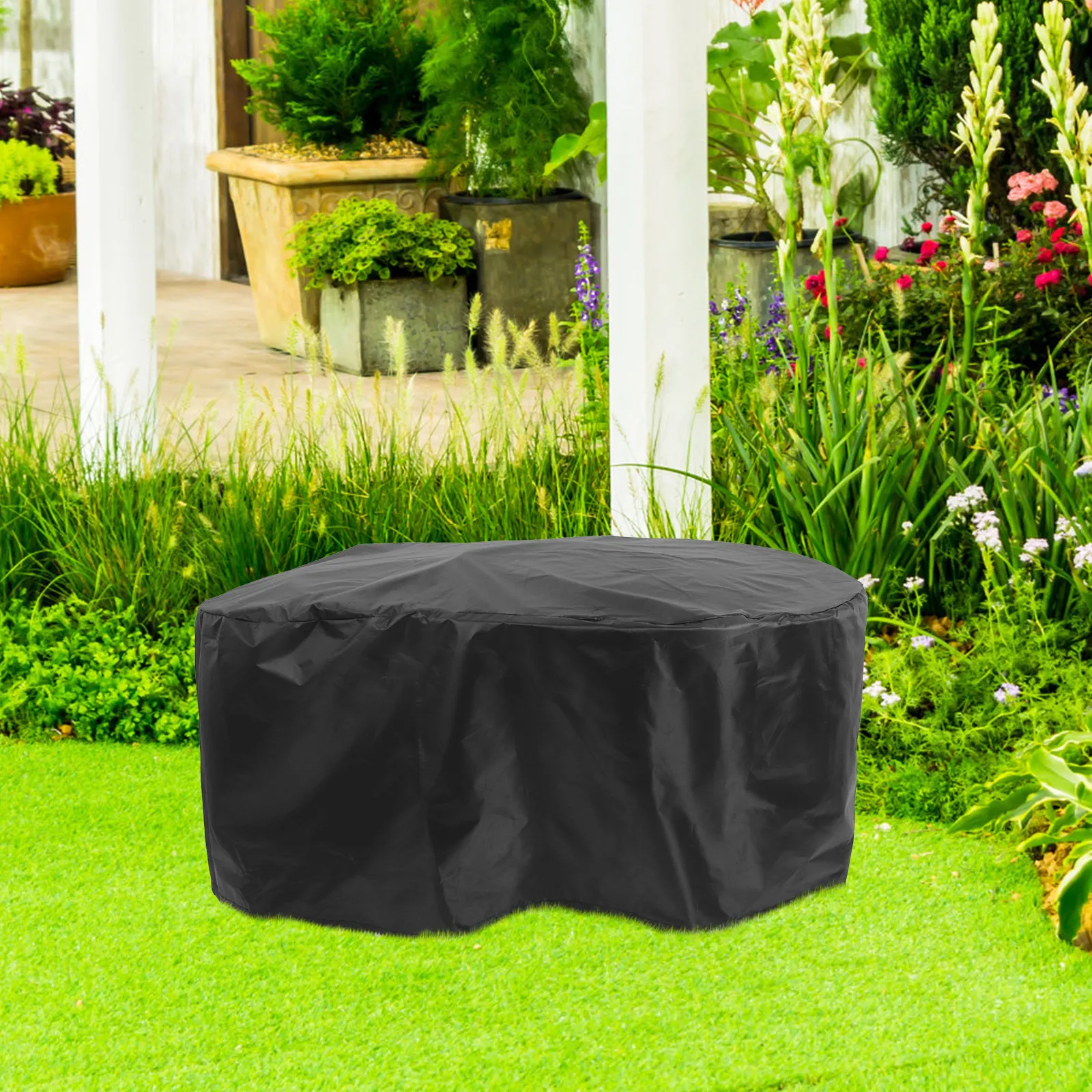 

Black Waterproof Silver Coated 420D Outdoor Patio Garden Pool Cover Washer Machine Water Tank Cover Stylish Elegant Versatile