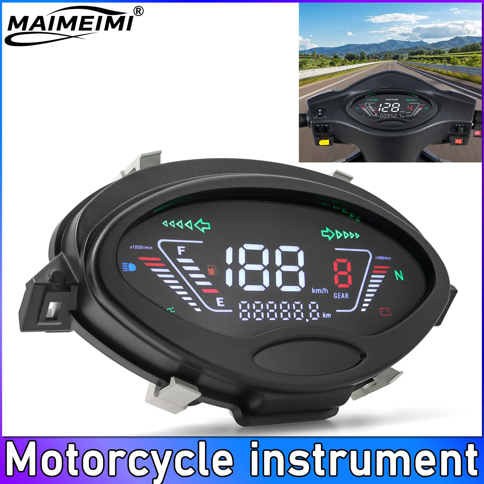 

Motorcycle Speedometer Digital Instrument Fuel Level Gauge for Honda for WAVE125 Women's Scooter Motorbike Electronic Dashboard