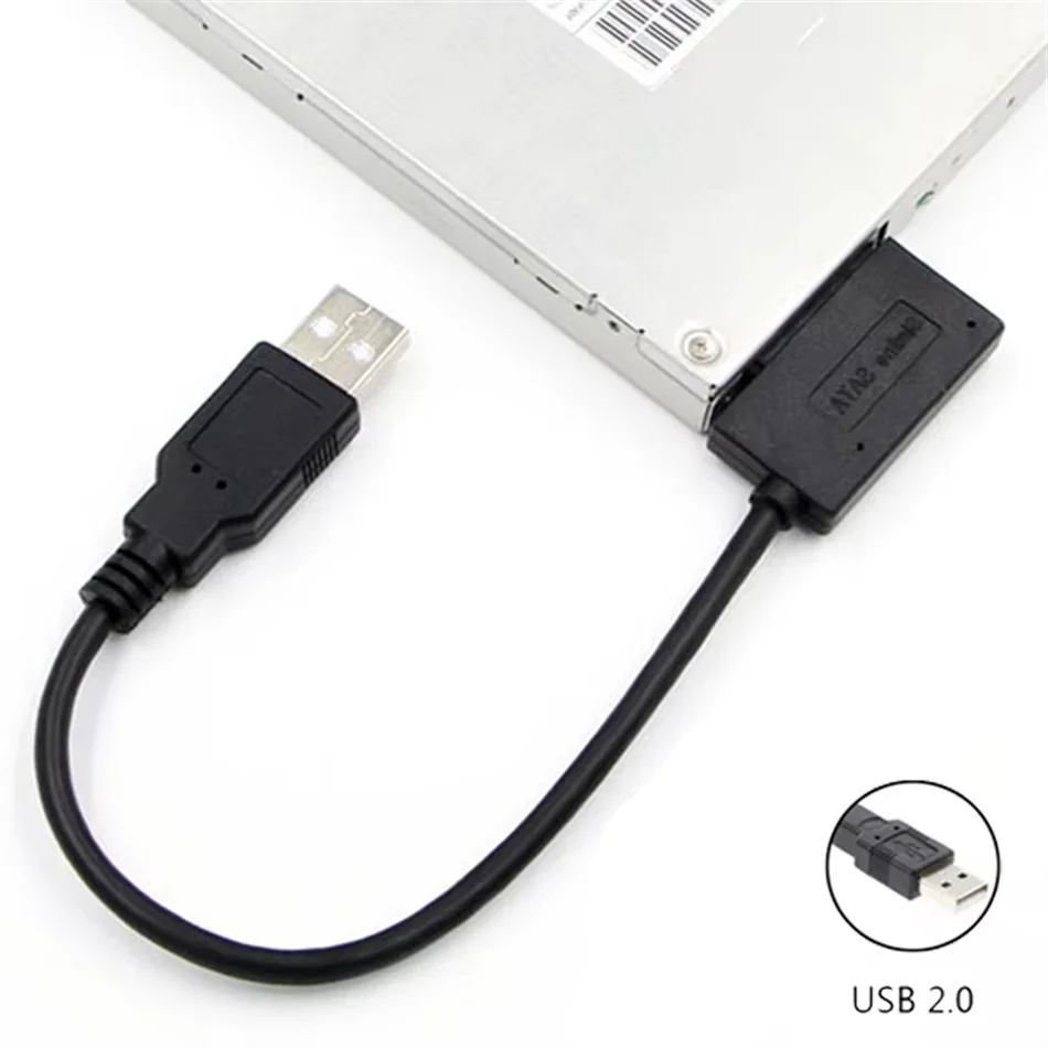 

Sata-USB 2.0 7 + 6PIN 13-контактный адаптер-конвертер, кабель для быстрой передачи данных для ноутбука, оптический привод, CD/DVD ROM, тонкий привод