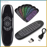 Air Mouse 2.4G Flying Mouse Keyboard RF Smart Remote Control 7 Color Backlight Wireless Keyboard for PC Projector TV BOX Laptop