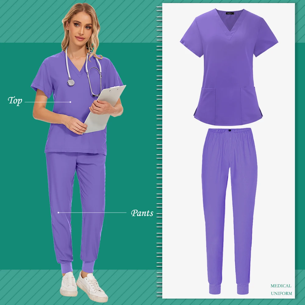 Hot Selling Scrubs Medical Uniforms Woman Breathable Beauty Manicurist Work Clothes Doctor Nurse Operating Room Surgical Uniform