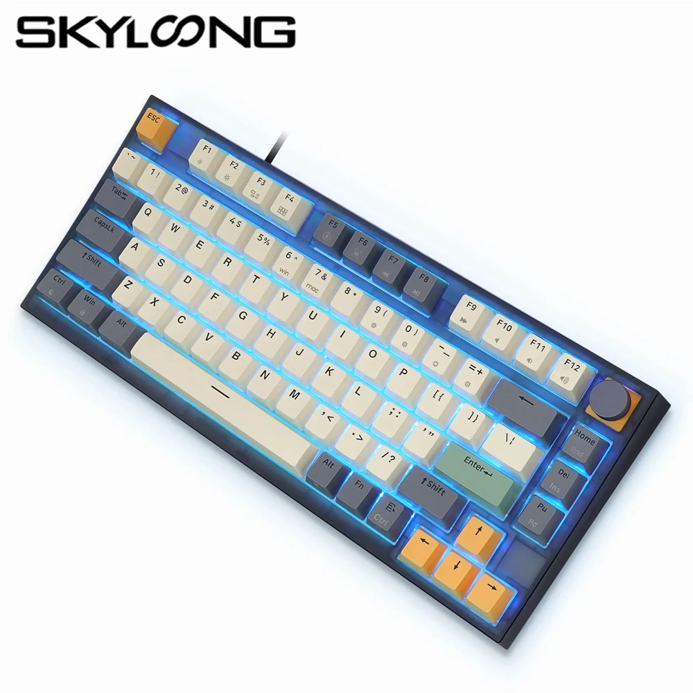 

Skyloong GK75 Knob Wireless 2.4G Bluetooth Mechanical Keyboard 75% Lite Gasket RGB Hot Swappable Switch PBT MAC Gaming Keyboards