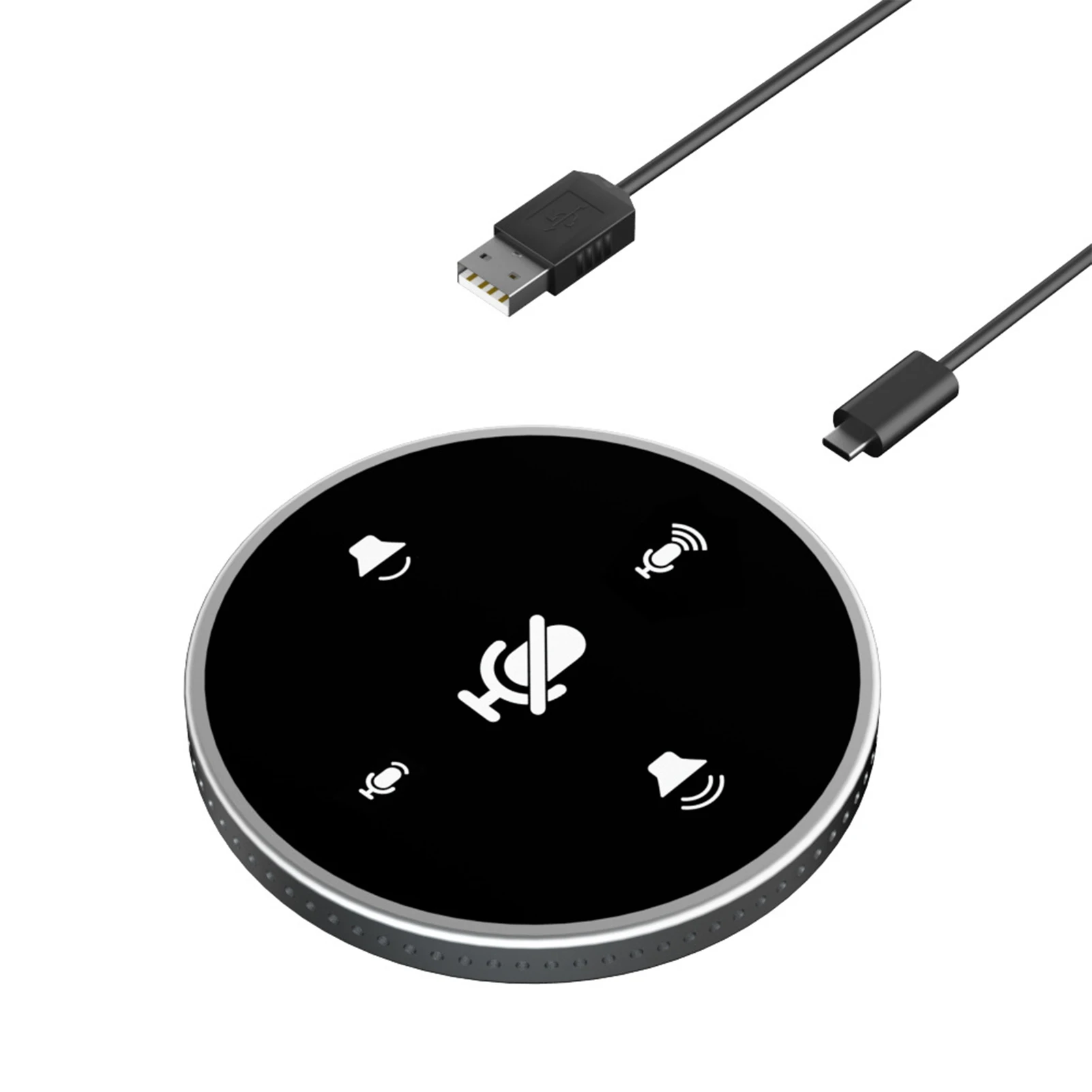Microfono telefonico con altoparlante per conferenze USB da tavolo 360 °   Microfono per computer con funzione microfono a condensatore per PC omnidirezionale