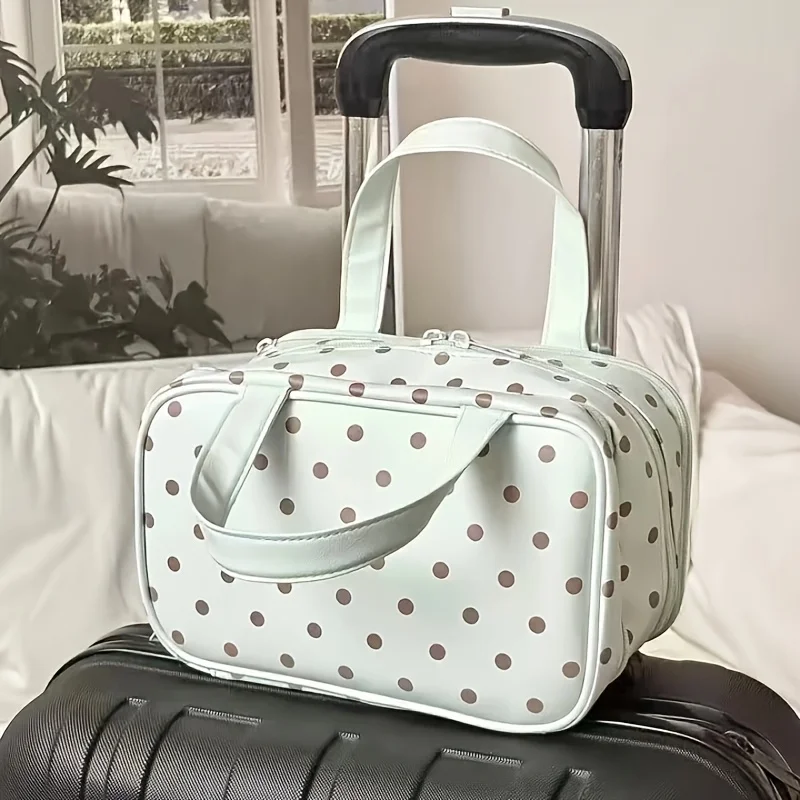 Women's Handbag 2026 New Three-Layer Compartment Portable Large Capacity Cosmetic Storage Bag Travel Toiletry Bag