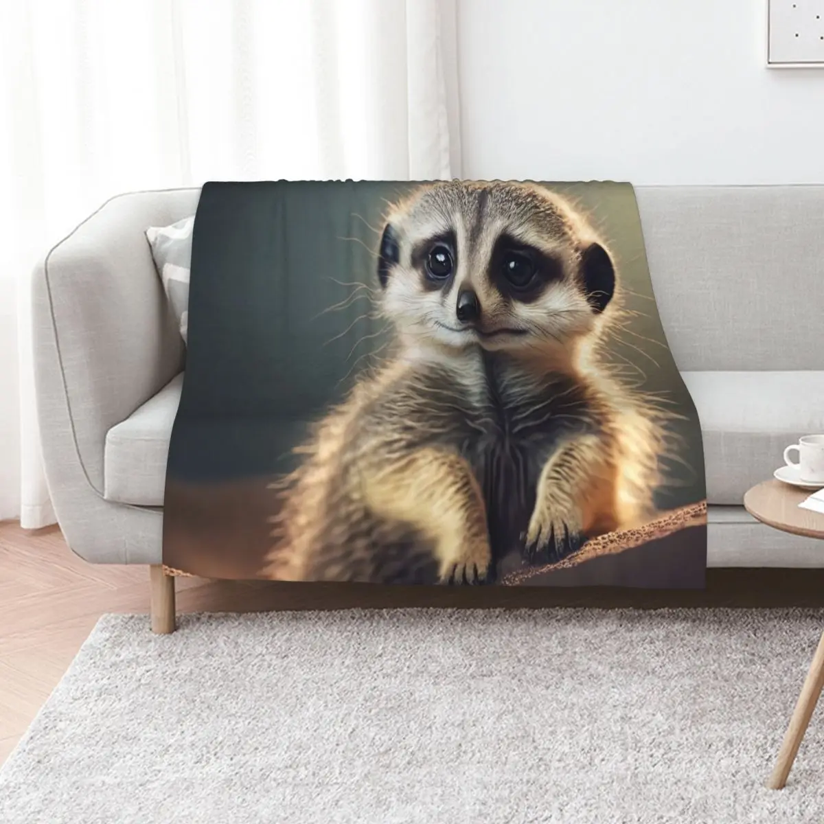 Meerkat - Cute Baby Animal Portrait Throw Blanket heavy to sleep funny gift Luxury Brand for babies sofa bed Nap Blankets