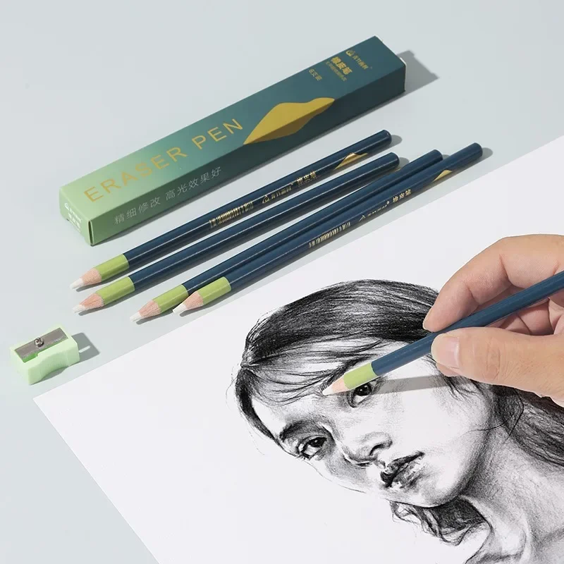 6pcs Eraser Pens Sketching Highlighting Pen Detail Fixing Eraser Soft Tip Student Artist Paint Sketching Supplies