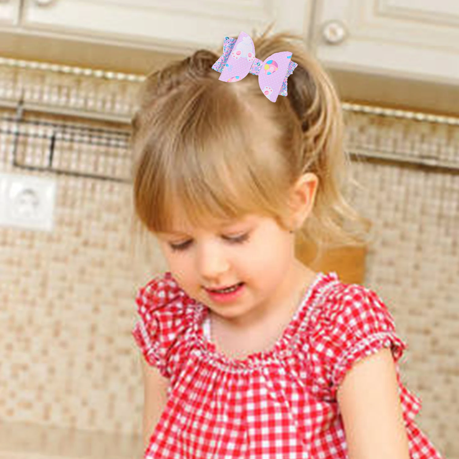 2/10pcs 소녀 머리 활 헤어 클립 아이 토끼 머리 활 바레트 클립 부활절 날 파티 헤어 액세서리 파티