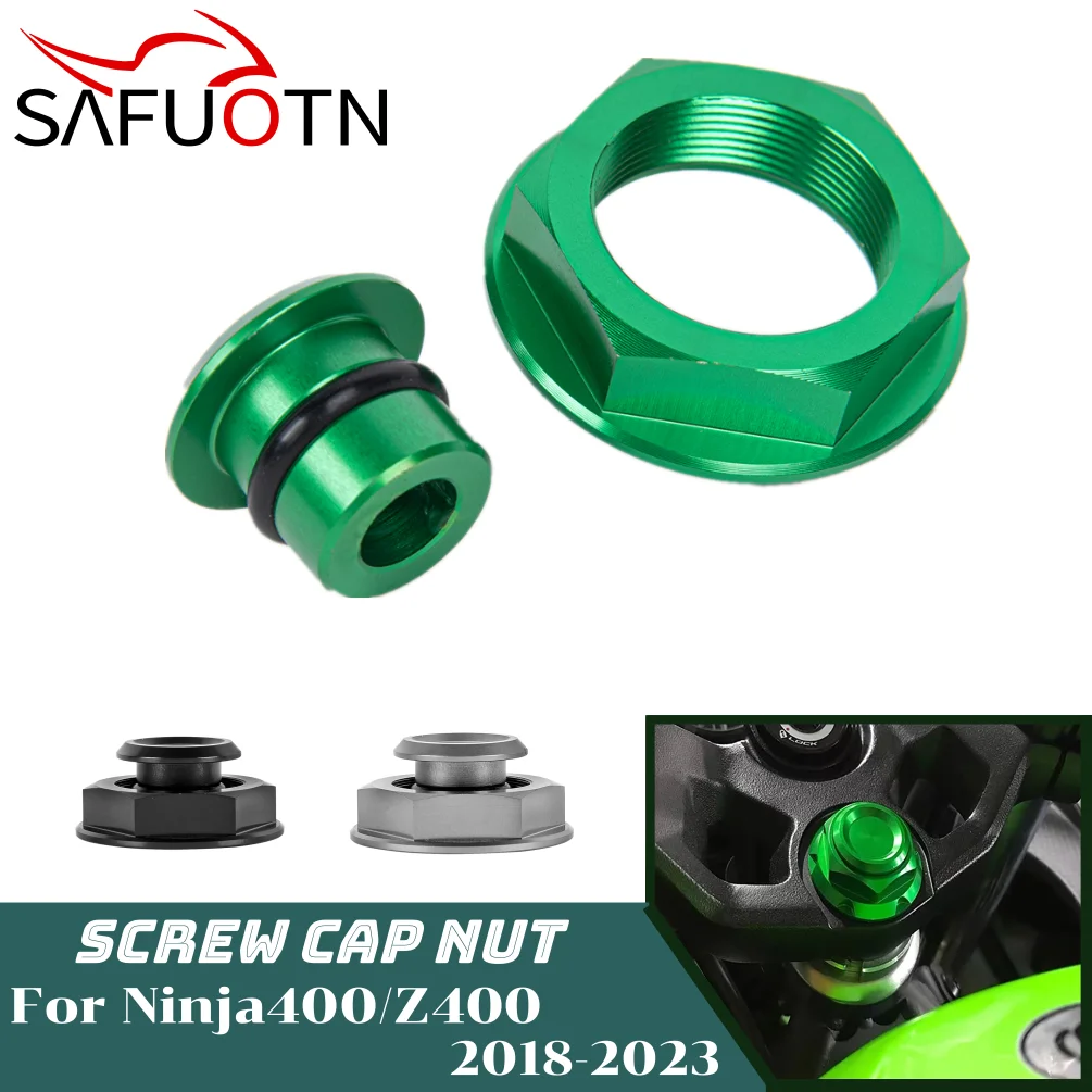 

Ninja400 Z400 Front Fork Upper Top Triple Clamp Screw Cap Nut For Kawasaki Ninja Z 400 2018-2023 Motorcycle CNC Accessories