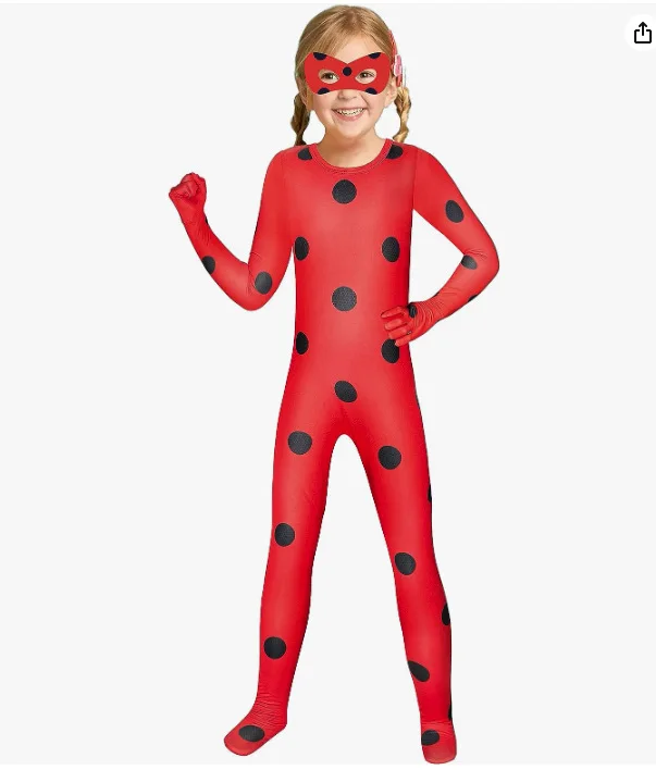 Halloween Cosplay Costume for Girls, Queen Bee, Fox, Ladybug Jumpsuit, Adult and Children, Black Cat Stage Costume