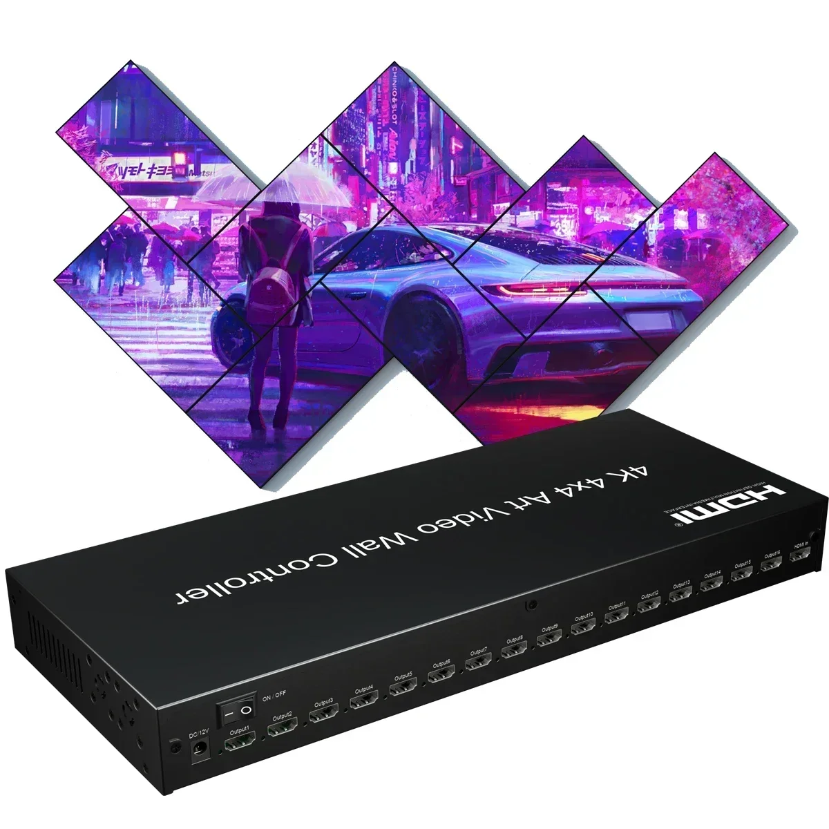 4K 4x4 Video Wall Controller USB 3.0 HDMI Art Splicing TV Splicer 3x3 2x2 1x2 1x3 1x4 5x1 Vertical Screen Multi Screen Processor