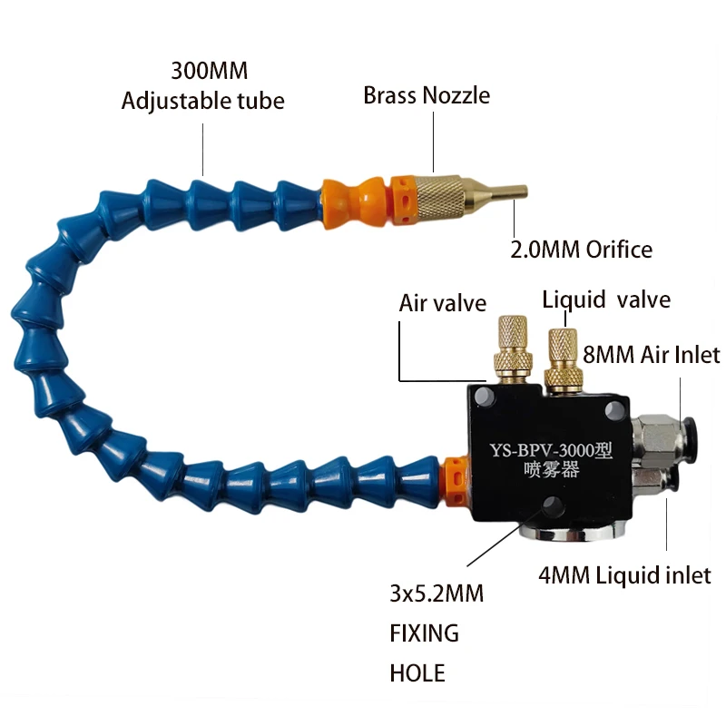 1 Chiếc Đầm Suông Chất Cực Mát Bôi Trơn Hệ Thống Phun Tiện Bằng Máy CNC Xay Khoan Khắc MachineTool Cho 8MM Ống Làm Mát