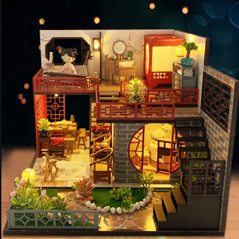 OUZEY Memory Lane Attic DIY، علوي خشبي عتيق ثلاثي الأبعاد، حرفة على الطراز الصيني للمراهقين #3