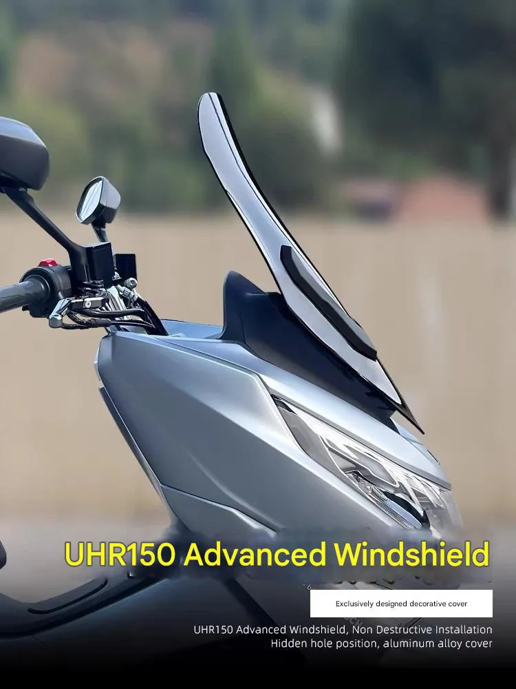 Anti-Scratch & Shatterproof Windshield for Haojue UHR150 Extended Height Racing Style Front Wind Deflector Modified Parts
