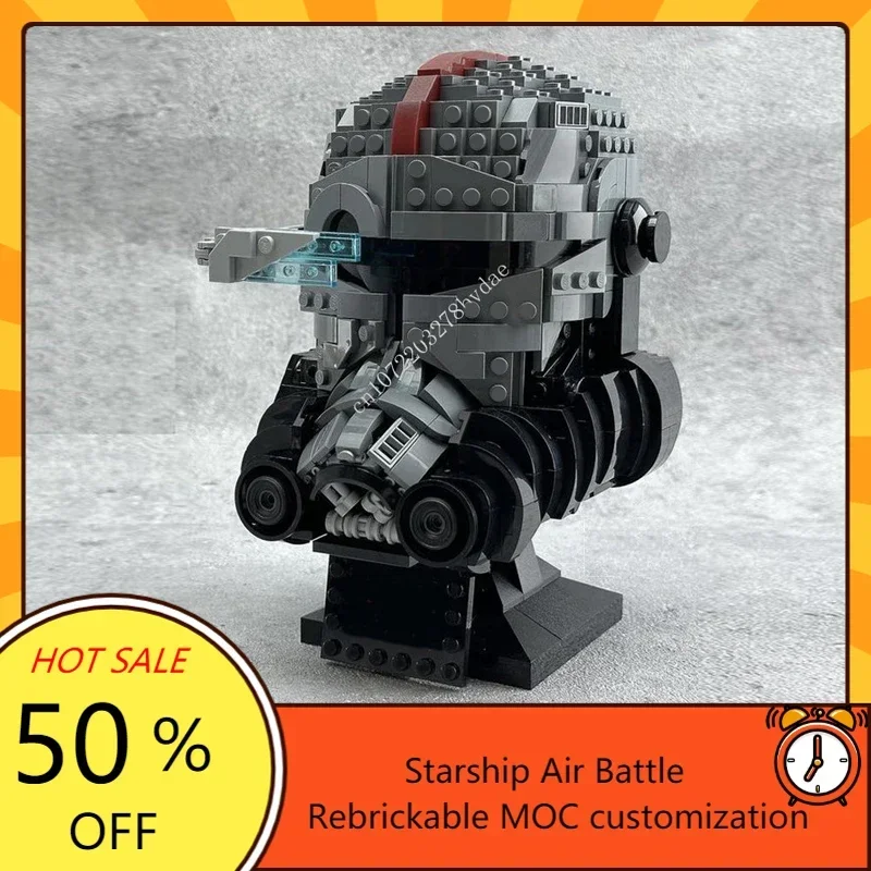 

886 шт., серия шлемов Space Battle Bad Batch-CROSSHAIR Star Movie, максимальная коллекция, пазлы на заказ, детские игрушки на день рождения