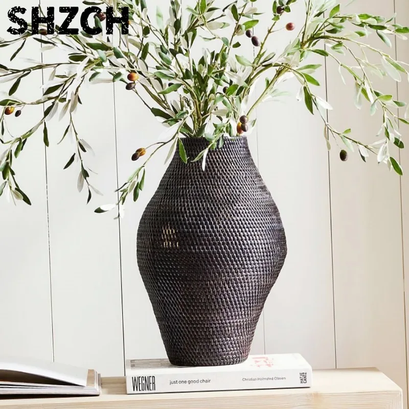 Rattan Vase Handwoven Natural  Weaving Vases Boho Decor Vases for Home Decor, Living Room, Entryway,Table Centerpieces, Kitchen,