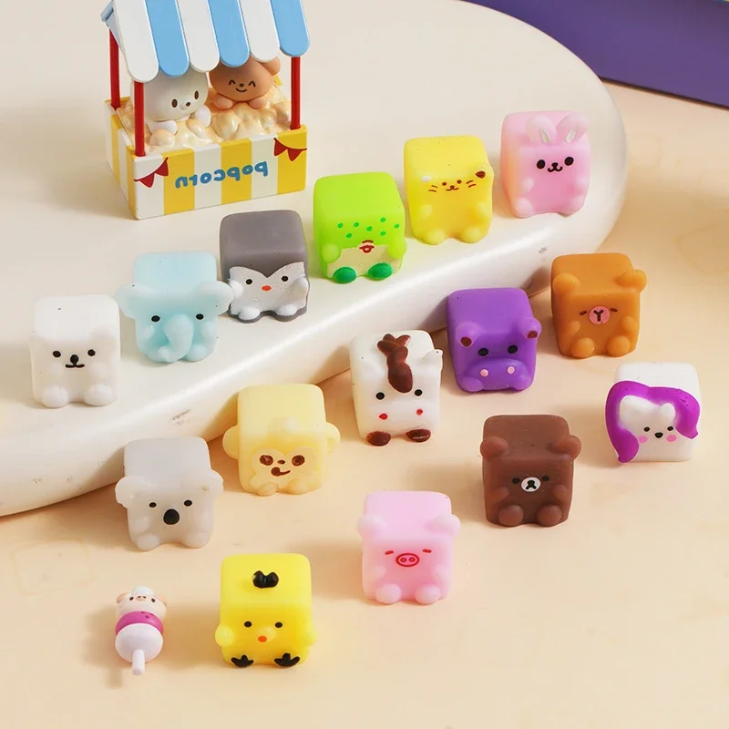 5Pcs Zufällig Mochi Squishy Nette Quadratische Tiere Squeeze Antistress Ball Tier Kneifen Stress Relief Zappeln Spielzeug Geschenke Kinder Erwachsene